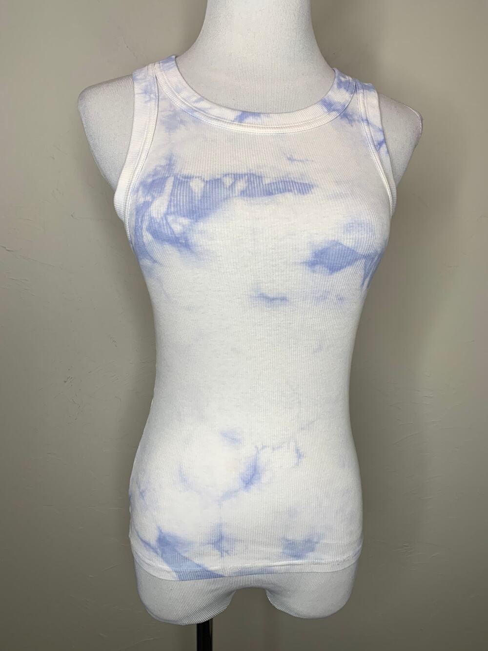 Banana Republic Blue Tie Dye Ribbed Tank Top size XS
